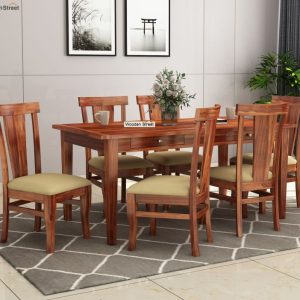 Mcbeth Storage Sheesham Wood 6 Seater Dining Table Set