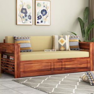 Feltro Sheesham Wood Sofa Bed With Storage